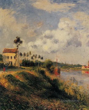 ブルック川の流れ Painting - ハラージュ・ポントワーズからの道 1879 カミーユ・ピサロ 風景 小川